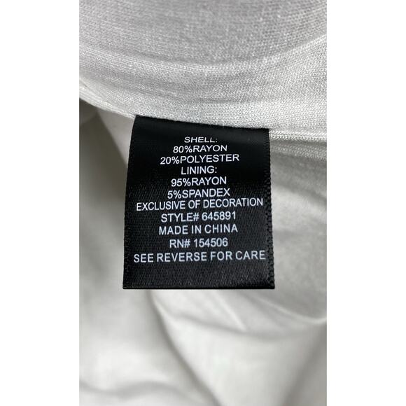 Colleen Lopez Top XS White Heavily Embroidered On/Off Shoulder Keyhole Long Slv - Picture 4 of 10